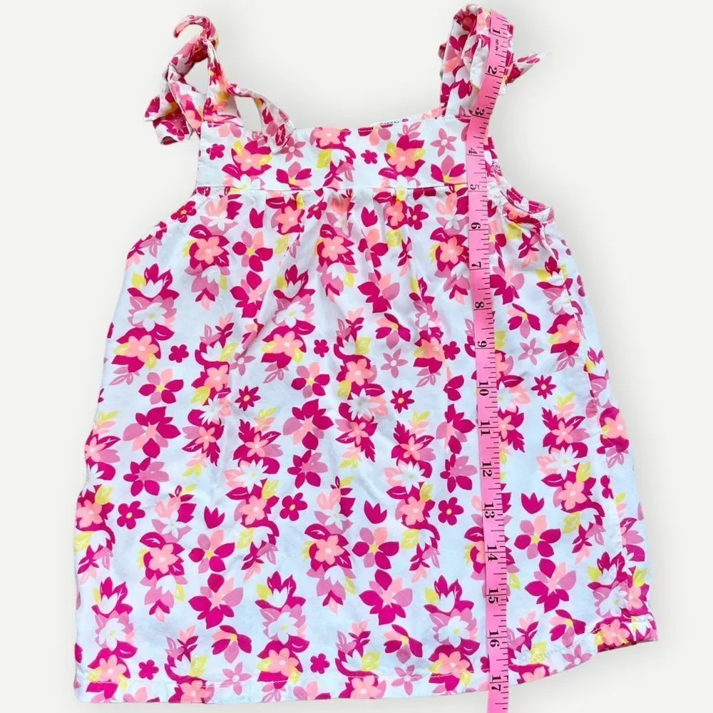 Carter’s Girls Toddler Kids Bow Shoulder Pink Floral Sleeveless Tank Top. 4. 4T.